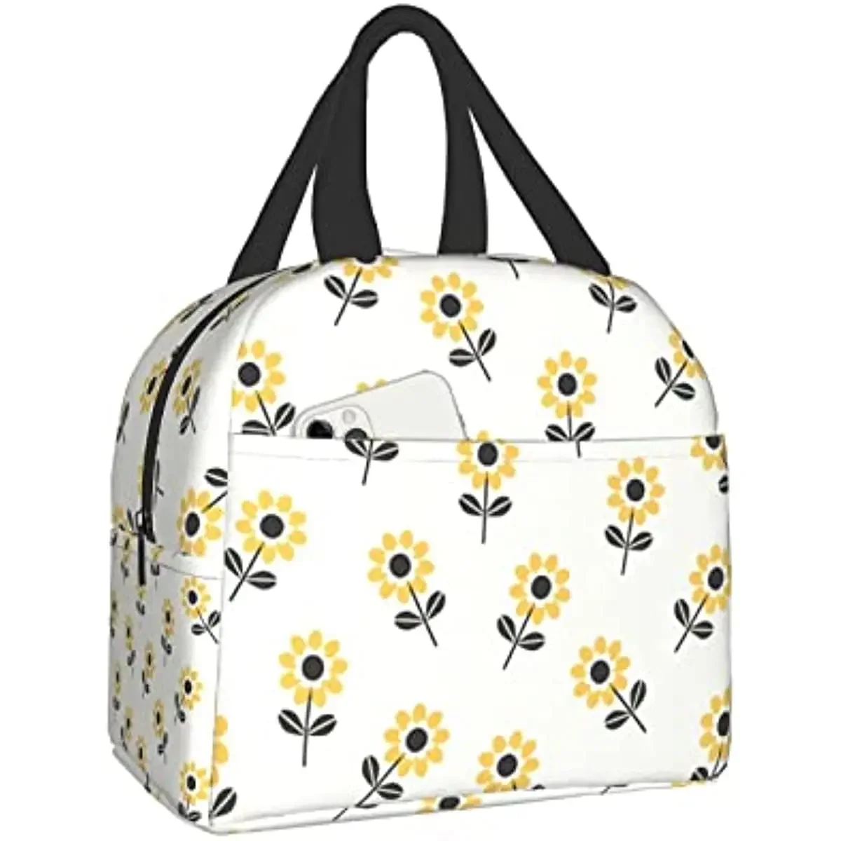 

Cute Yellow Daisy Lunch Bag Handbag Women's Lunch Bag School Work Travel Outdoor Picnic Insulation Lunch Container