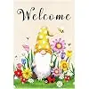 Spring Welcome Gnome Garden Flag 12 x 18 inch Double Sided Outside decorations,Flower Butterfly Small Garden Flags For Outdo jjp