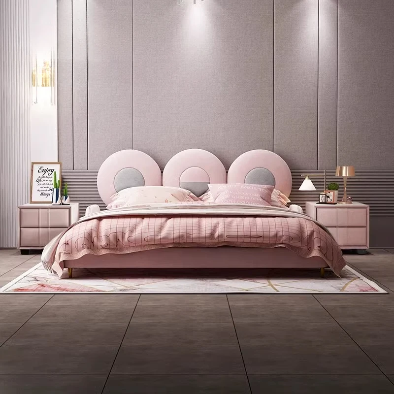 

Girls Loft Drawers Double Bed Storage Velvet Pink Princesse King Size Beds Bedroom Adults Modern Camas De Dormitorio Furniture