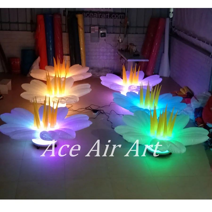 

beautiful 1.5m Diameter Colorful LED lighting Color Changing Inflatable lily Flower for CH