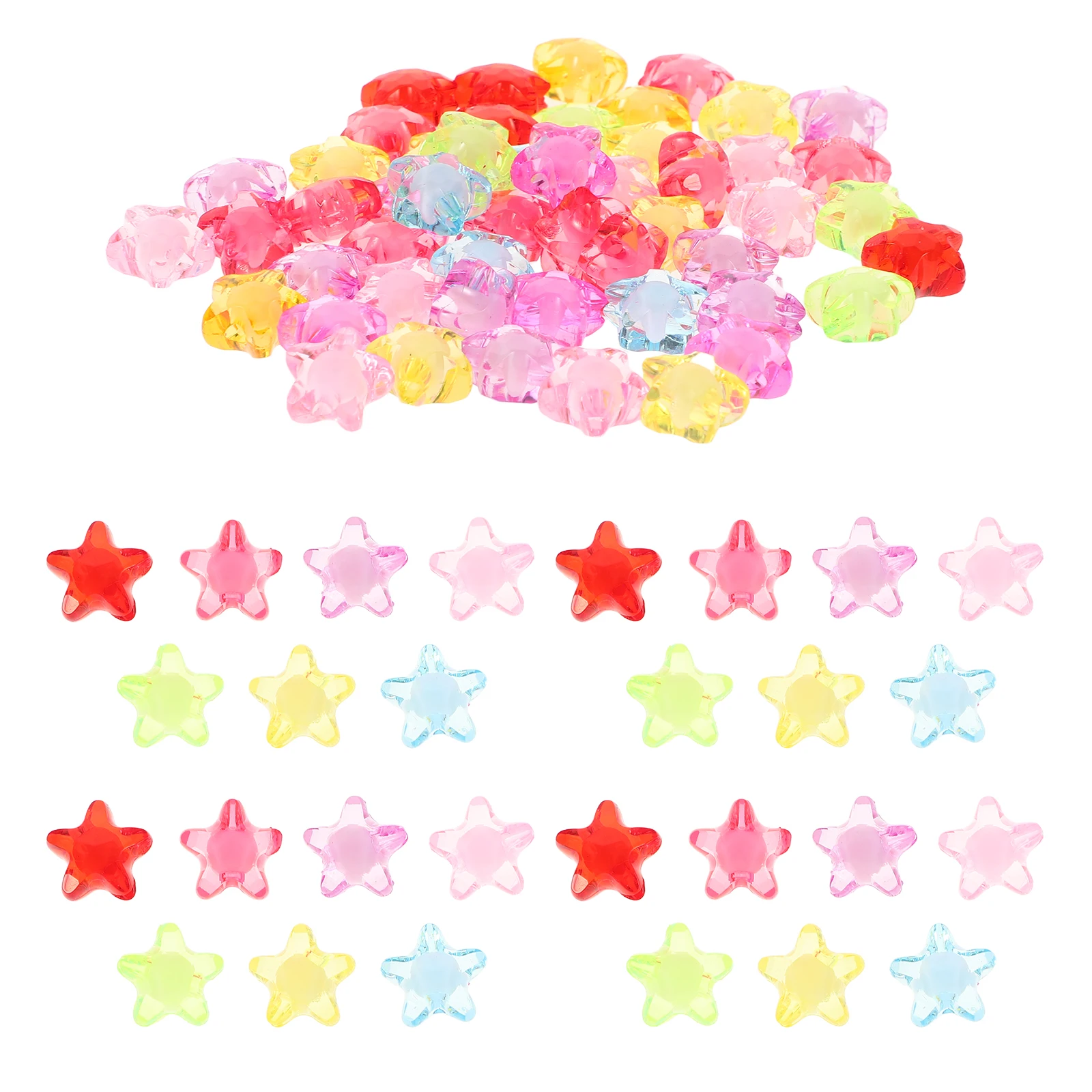 

600 Pcs Pentagram Beads Cute Star for Bracelets Accessories American Flag Fourth of July Acrylic Spacers Friendship Hair