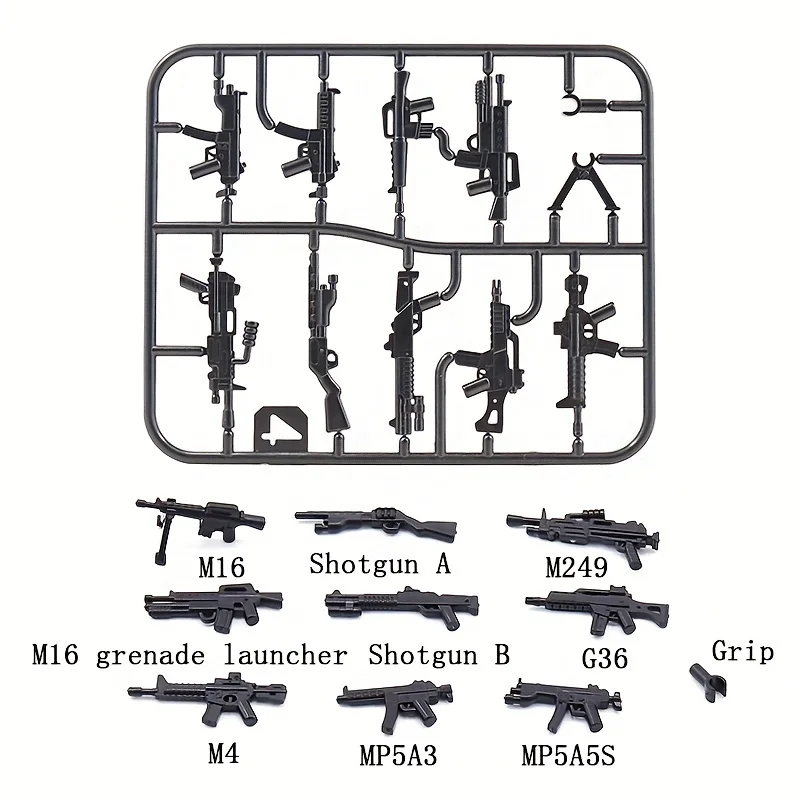 Minifigure Weapon Accessories Toy Set Moc WW2 Military Building Blocks Weapons Guns Equipment Birthday Gift For Boys