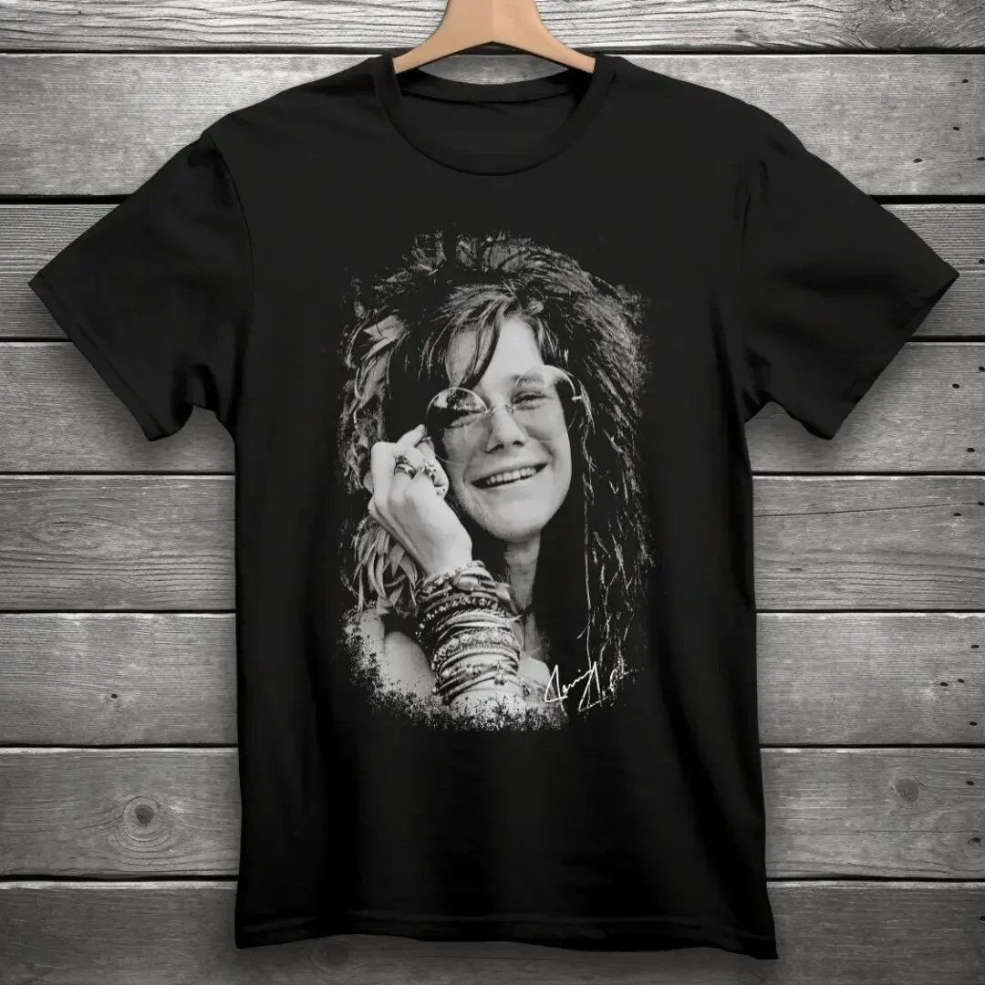 Janis Joplin Classic Rock Band T-Shirt Black