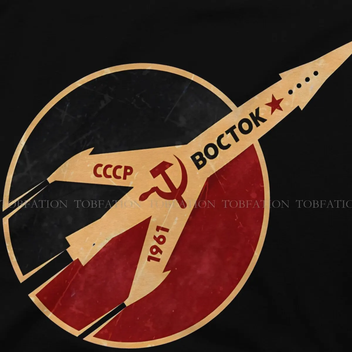 Soviet Union Vostok Rocket Round Collar TShirt Russian USSR CCCP Pure Cotton T Shirt Man\'s Clothes Fashion Fluffy Hot Sale