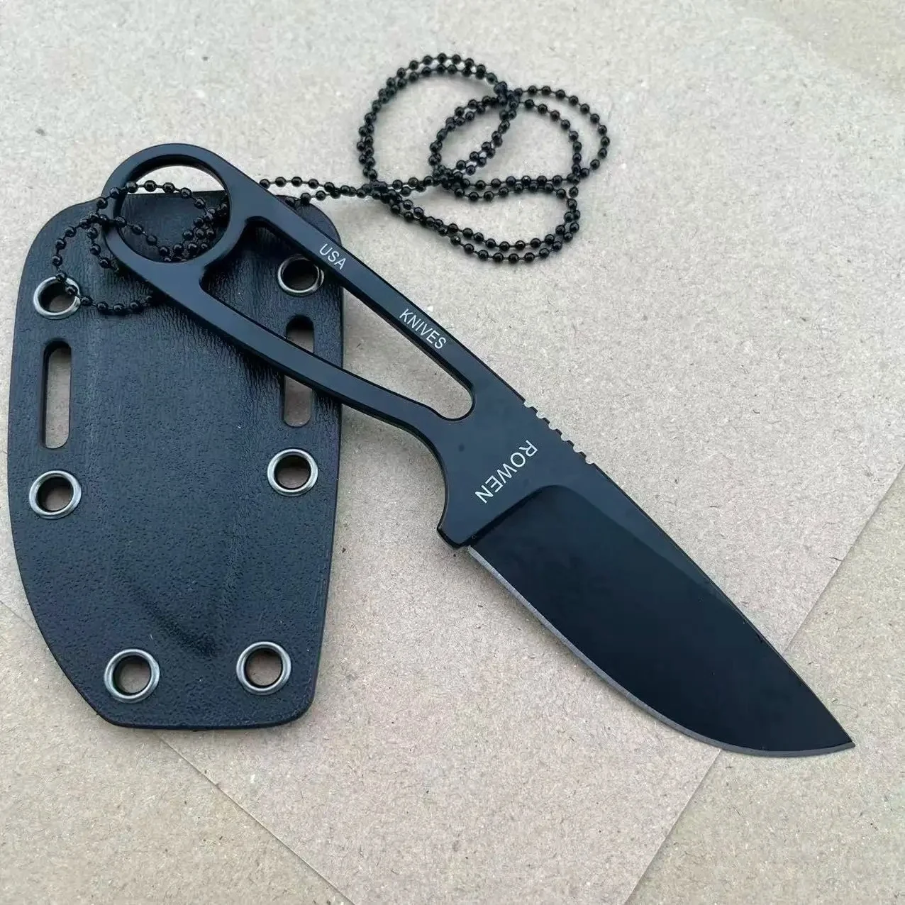 Multifunktionale Dschungel-Abenteuer-Messer aus Vollstahl für Outdoor-Camping, Wanderungen, Trekking und Backpacking, Tragbare EDC-Messer