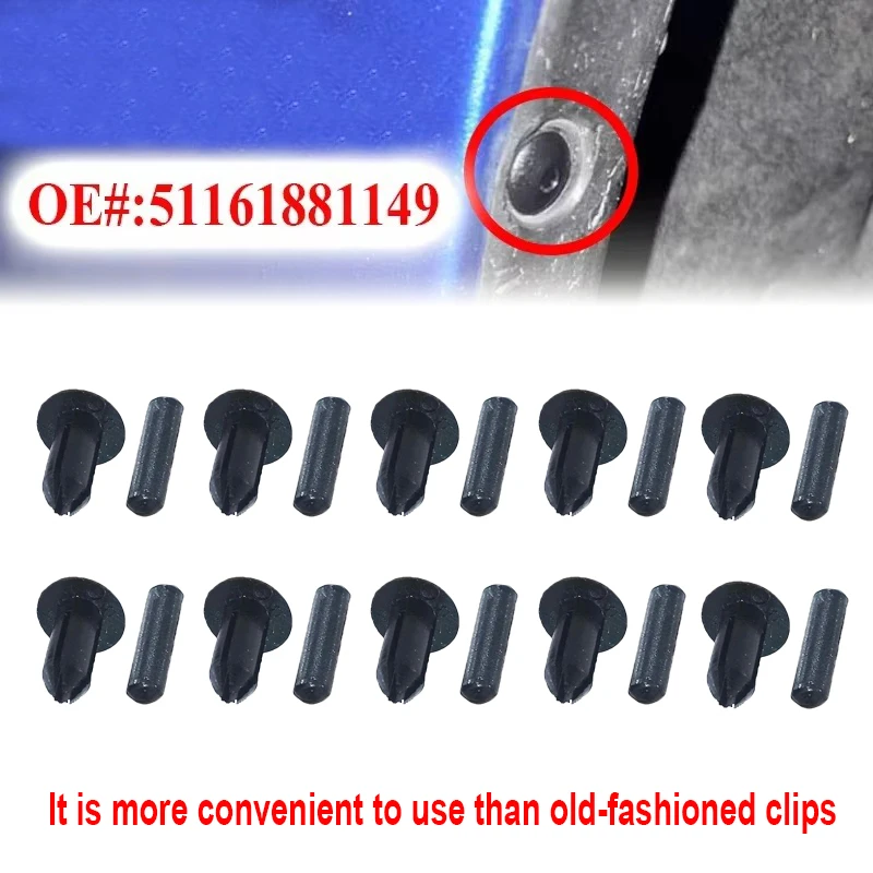 Fermo a clip espandibile per rivetti per parafango da 10/20/30 pezzi 51161881149   Per BMW 1er 2er 3er 4er 5er 6er 7er 8er X1 X5 X6 Z1 Z4