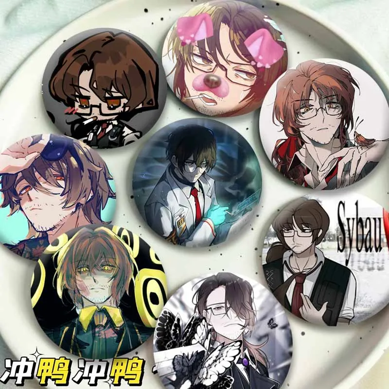 Game L-Limbus Company Gregor Button Pins Cool Cartoon Character Badge Round Snap-in Brooch Backpack Accessories Cosplay Jewelry