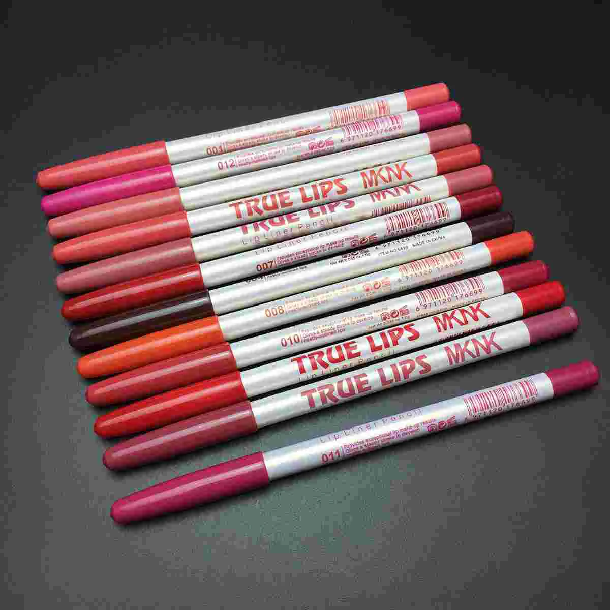 

12PCS Lip Liner Pencils Lasting Waterproof Sweatproof Professional Makeup Kit Easy to Wear Lip Pencil Eyeliner