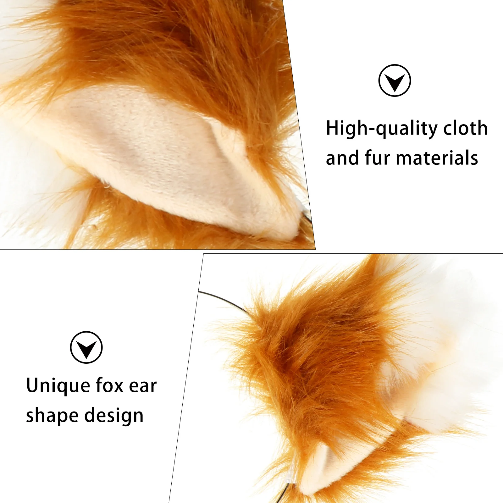 

2Pcs Cute Animal Ear Shape Hair Hoops High Quality Comfortable Headdresses for Daily Wear Party Photo Shoot Multipurpose Hair