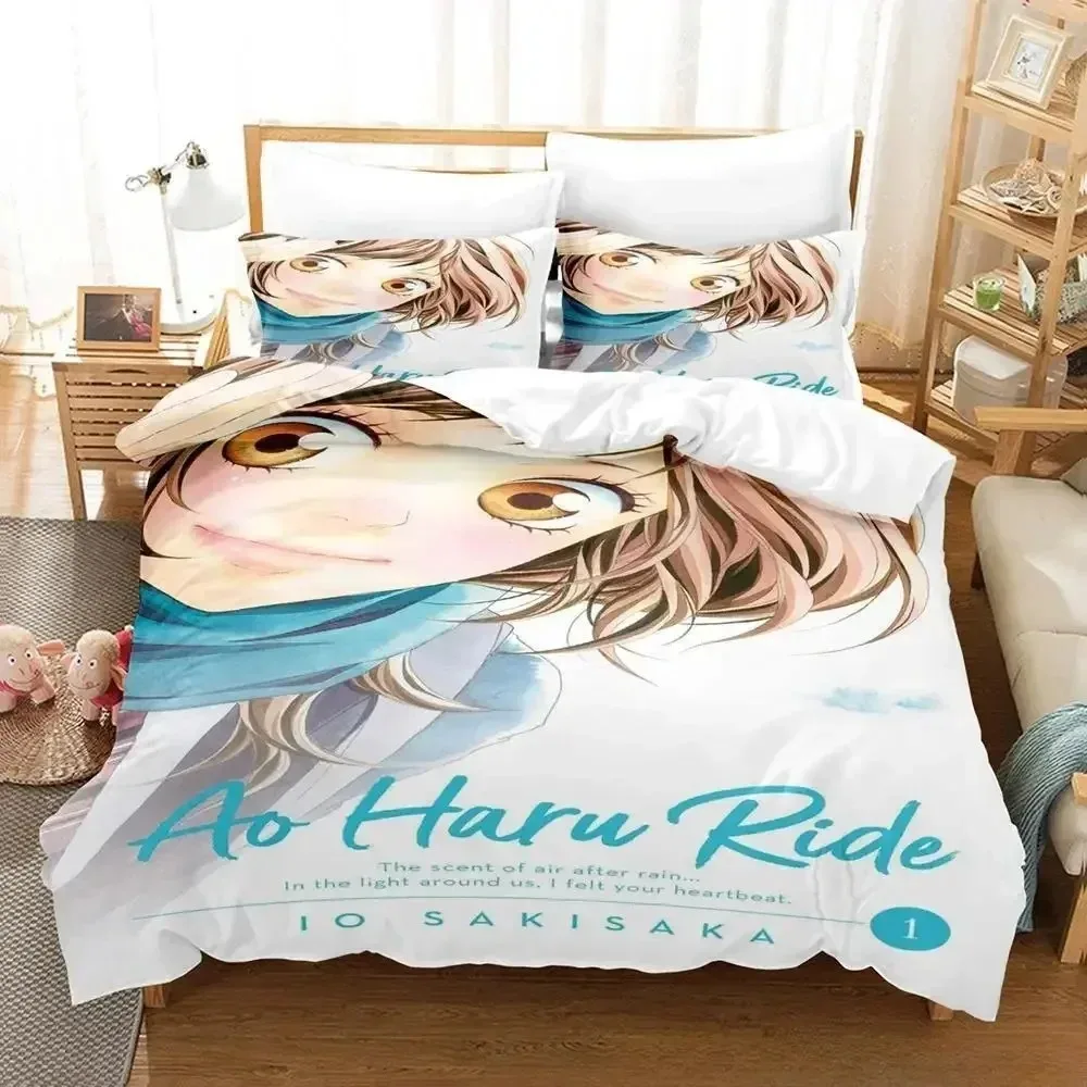 New Blue spring ride Bedding Set 3D Printed Suitable for Bedroom Duvet Cover Set With Pillowcases Kids Home Textile