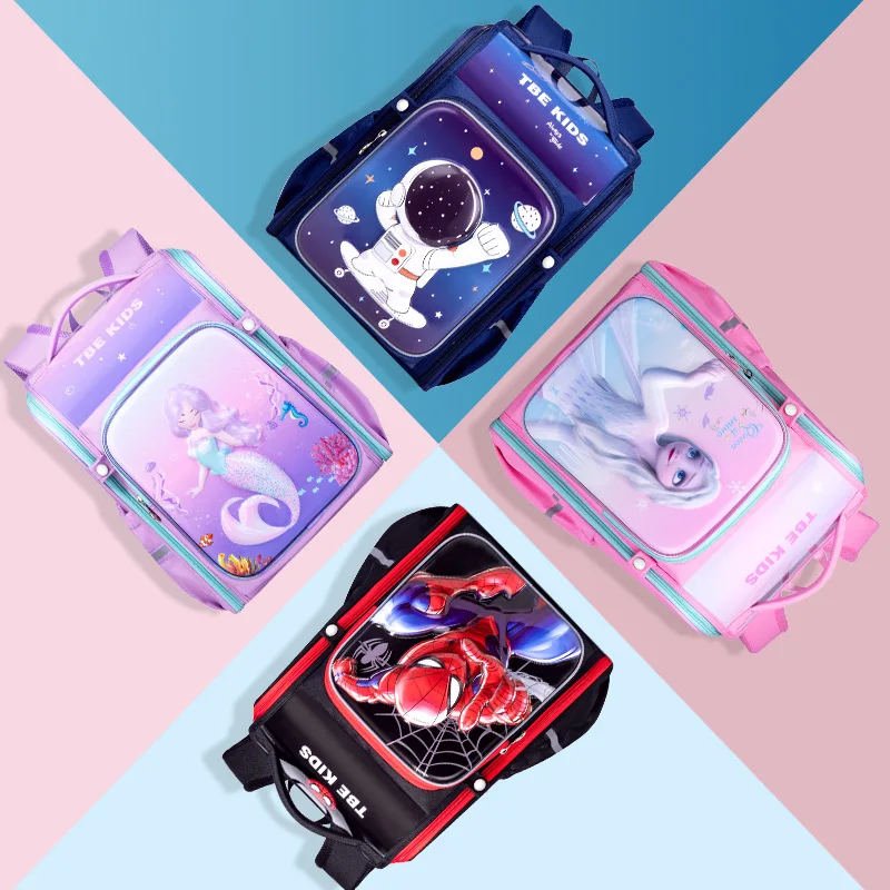 

2022 Disney Frozen School Bag For Boys Girls Elsa Anna Spider Man Primary Student Shoulder Orthopedic Backpack Grade 1-3 Mochila