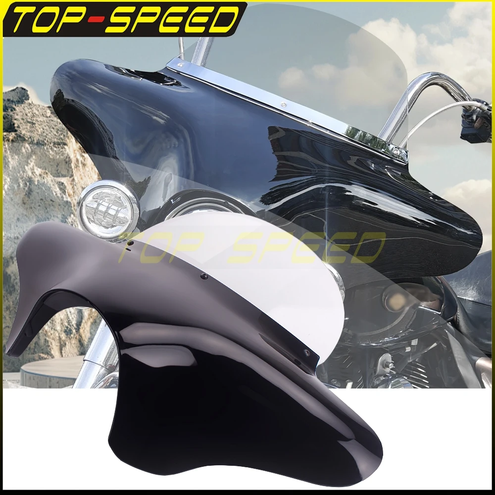 

Universal Motorcycle Batwing Fairing Headlight Cowl Windshield W/Bracket For Harley Road king Softail FLSTFI Yamaha Suzuki Honda