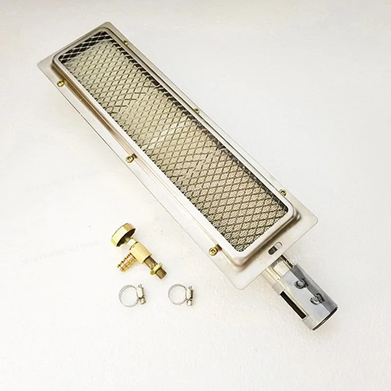 33.7x10cm BBQ Infrared Ceramic Burner - Stainless Steel & Aluminium Plate with Nozzle