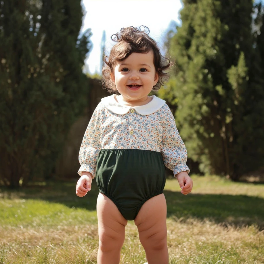 

Боди принцессы для маленьких девочек, хлопковая одежда с длинными рукавами для младенцев, милая цветочная одежда