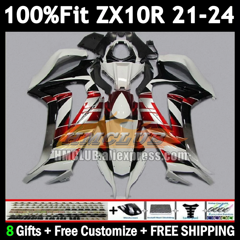 Injection Body For KAWASAKI NINJA ZX-10R red black ZX 10R 10 R 2021 2022 2023 2024 172No.9 ZX1000 ZX10R 21 22 23 24 Fairing