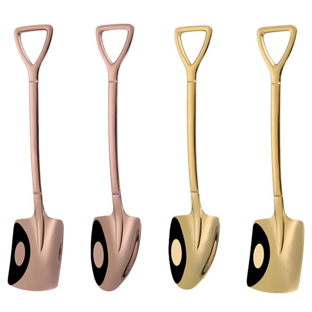 

4 Pcs Shovel Shape 304 Stainless Steel Watermelon Spoon Dessert Spoon Kitchen Utensils Smooth Edge Comfortable H Essential
