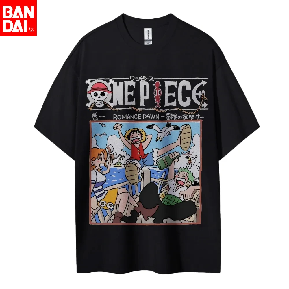 

One Piece Men's T-shirt Portgas D. Ace Anime Summer Oversized T Shirt Short Sleeves Parent-Child Wear Winter One Piece Tees