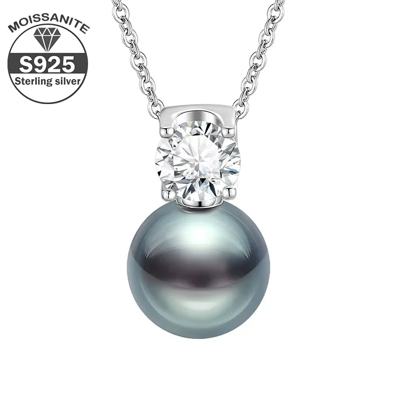 

925 Sterling Silver Temperament Artificial pearl Necklace Women's Light Luxury Ins Niche Design Sterling Silver Clavicle Chain B