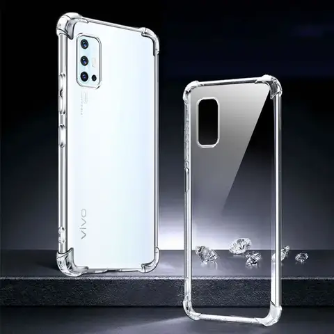 Para vivo v17 v19 neo v19 ind v17 rússia à prova de choque claro caso telefone para vivo v25 v27 v29 pro v25e v29e caso capa de silicone macio