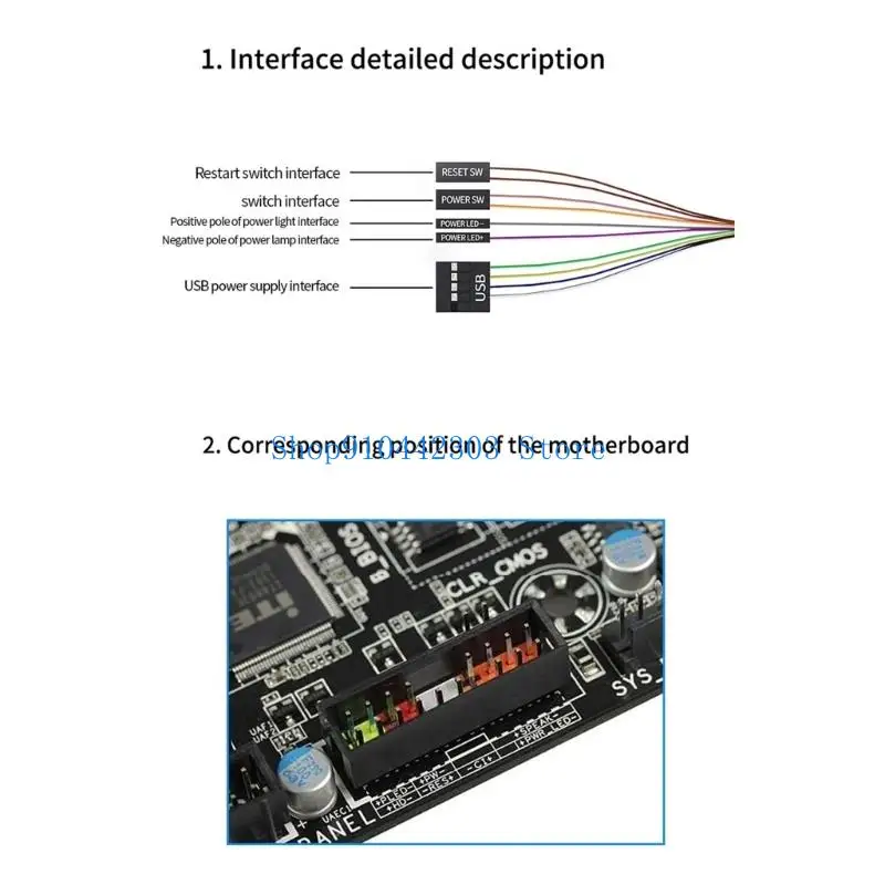 652F Computer Desktop Computer Power Switches Mobile Switches Button ON Off Button for Household,Office USB3.0/2.0 Port