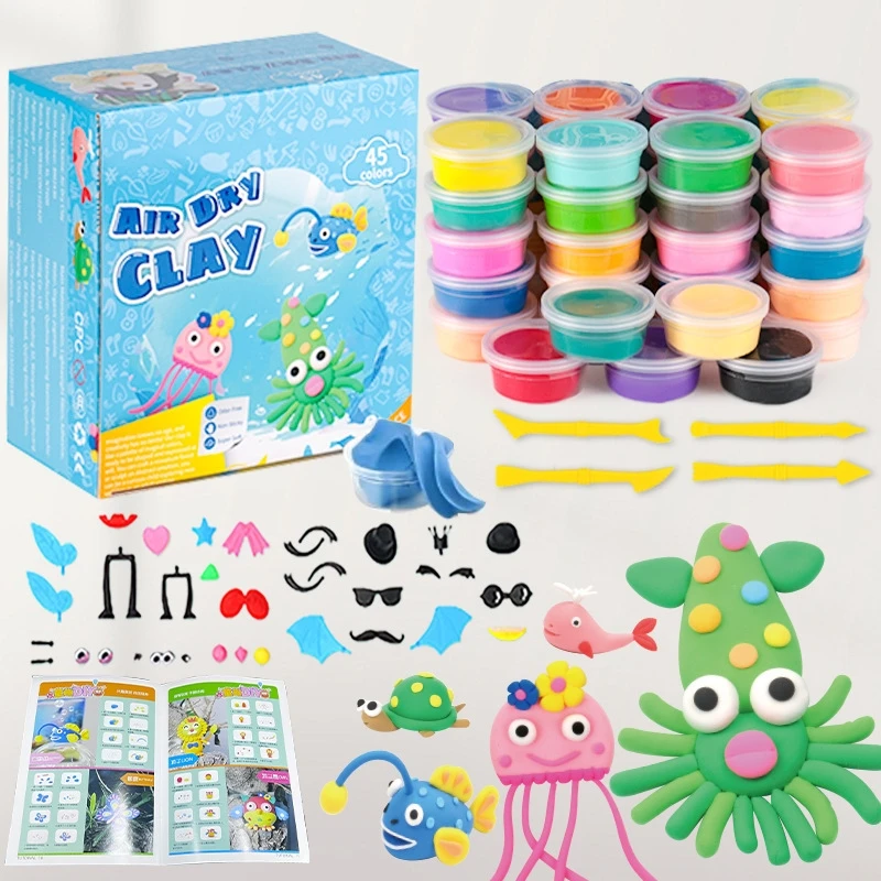 

45 Color Ultra Light Clay Set Safety Handmade Plasticine Colored Clay Children's Diy Toy Clay Slime Toy Gift