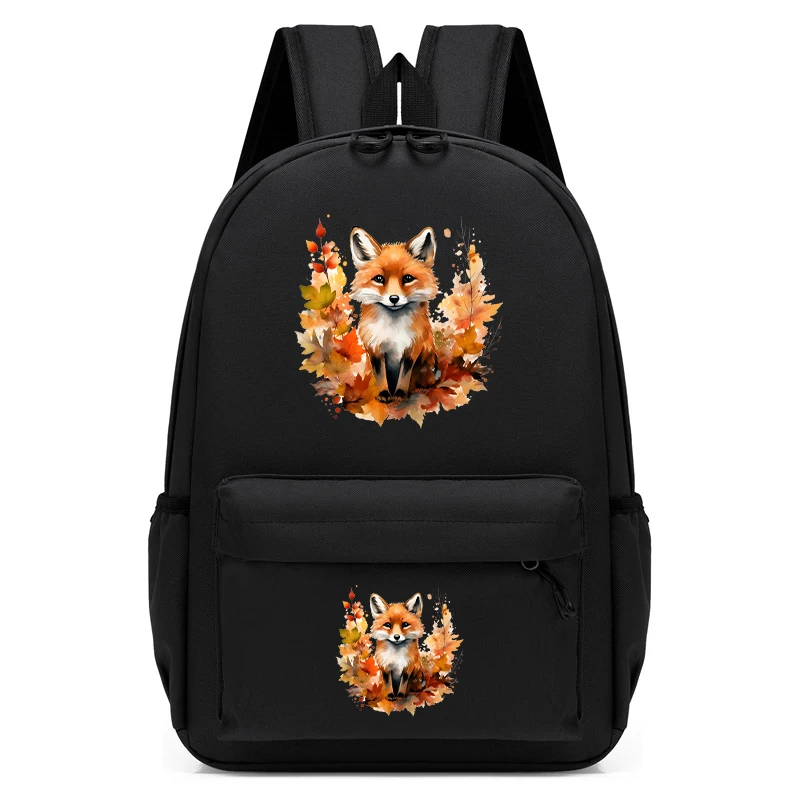 Jungle Fox Print School Bags para crianças, Cartoon Animais Mochila, Kindergarten Bagpack para meninas, De volta à escola