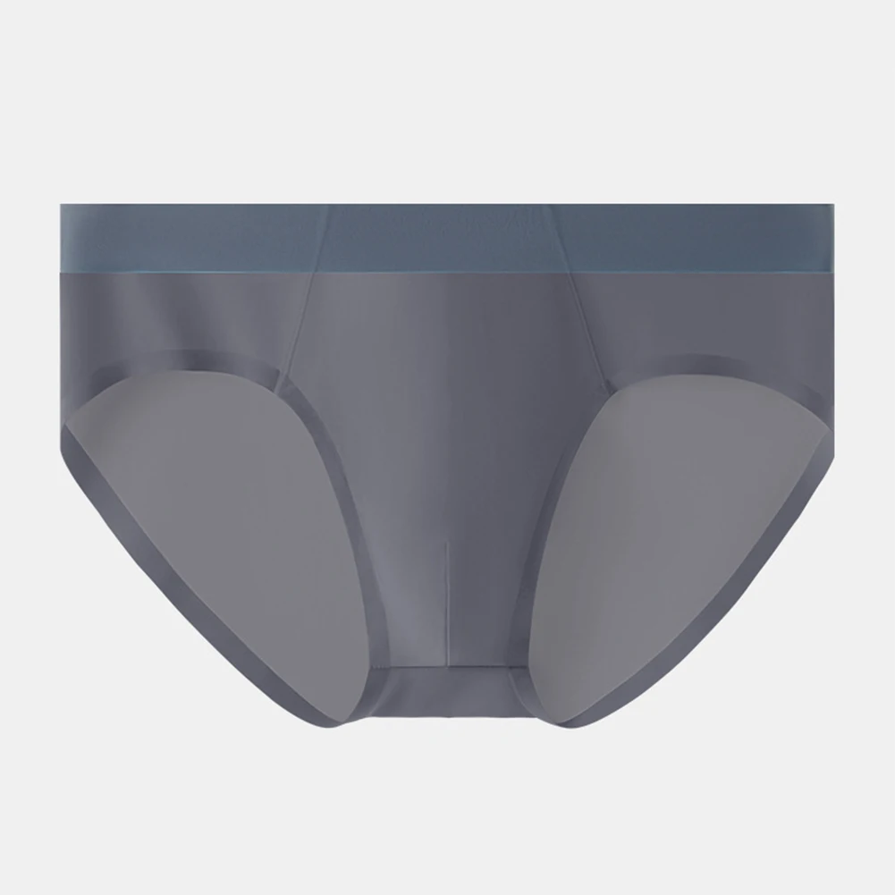 Casual Use Comfortable Fit Mens Underwear Ultra-thin Panties Lightweight Breathable Underwear Mid-rise Underpants Dark Gray