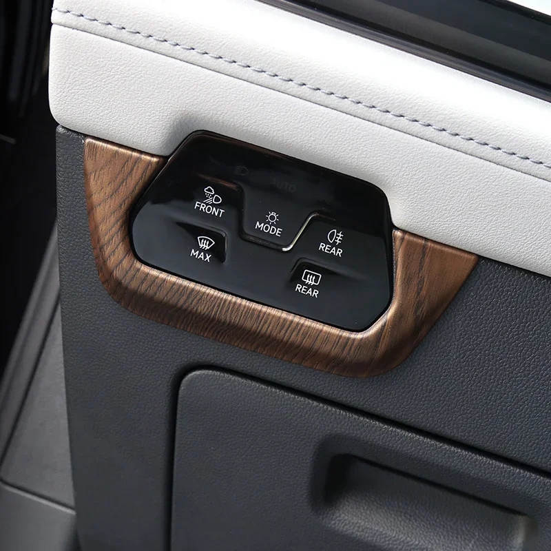 For Volkswagen VW Atlas Teramont X 2021-2024 Headlight Adjustment Carbon Fiber Wood Grain Decorative Stickers Auto Supplies