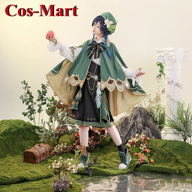 Cos-Mart Game Genshin Impact Venti Cosplay Costume Barbatos Apple Toast Handsome Uniform Activity Party Role Play Clothing New