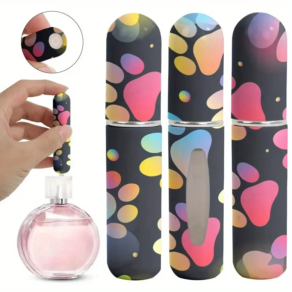 Portable 5ml Refillable Spray Bottle Flower Pattern with pendant Empty Cosmetic Containers Mini Refillable Perfume Bottle
