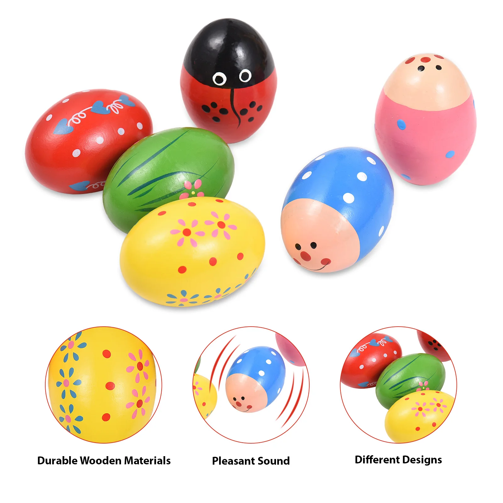 6/12 Pack Shake Egg Easter Egg Percussion Instrument Interesting Music Shake Eggs for DIY Painting Education Musical Learning