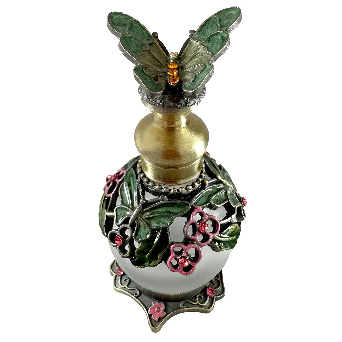 15ml Vintage Portable Perfume Bottle Recyclable Empty Essential oil Bottle Glass Butterfly Ornament Gift Dressing Table Decor