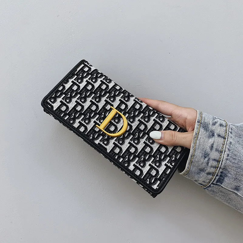 High-quality New Fashion Cloth Short Wallet Female Long Folding Women\'s Multi-card Bag Change Tide Trend