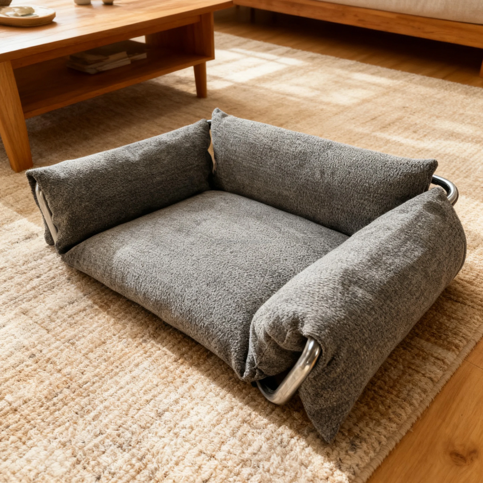 Hoch anpassbares Schlafsofa für Katzen und Hunde, umweltfreundliches Woll-PP-Material, solides, abnehmbares Memory-Schaum-Kissenrahmen für Katzen und Hunde