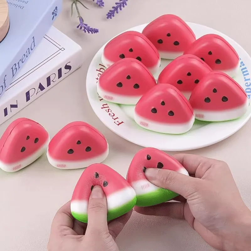 Niedliches Wassermelonen-Squishy-Spielzeug, langsam aufsteigendes Frucht-Quetschspielzeug, Fidget-Spielzeug zur Stresslinderung, Anti-Angst-Soft-Dekompressionsspielzeug als Geschenk. – Detail 6