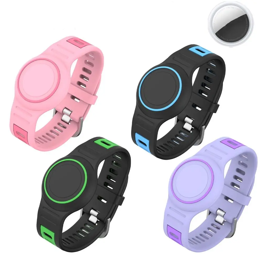 

Silicone Wristband Double Color Waterproof Watchband Bracelet Adjustable Anti-lost Tracker Holder Strap for AirTag
