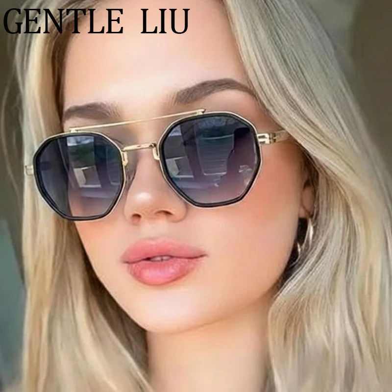 

Vintage Square Punk Sunglasses Women 2025 Luxury Brand Polygon Metal Frame Sun Glasses For Lady Outdoor Driving Traveling Shades
