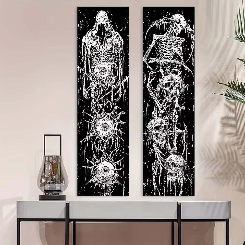Wandteppich mit Skelett-Motiv, zum Aufhängen, für Wohnzimmer, Schlafzimmer, Büro, Zuhause, Party-Dekoration