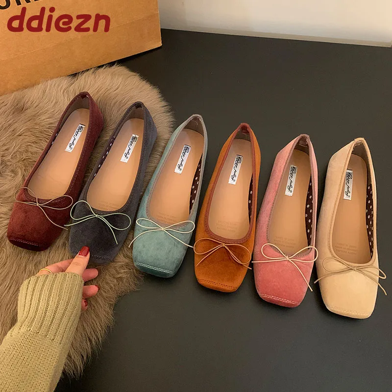 

Fashion Butterfly-Knot Women Ballet Flats Slides Shoes Female Shallow Footwear Slip On Ladies Flats With Shoes Summer Spring