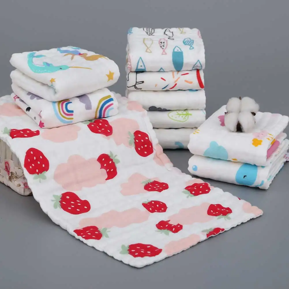 

2pcs Pure Cotton Children Facial Towel Washcloth Handkerchief Baby Bath Small Soft Kids Gauze Drool Scarf Teething