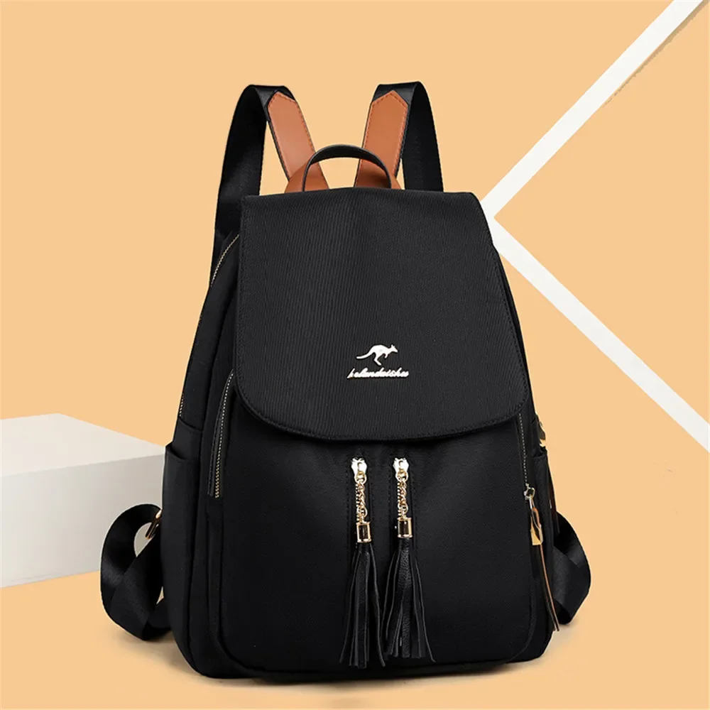 Fashion Design Travel Women Backpacks School Bag for Teenage Girls Casual Shoulder Bags Female Nylon Travel Rucksack Black Purse