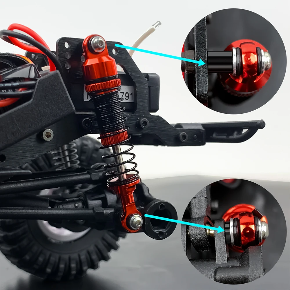 YEAHRUN Aluminum 60mm Shocks Absorbers Damper for 1/18 RedCat  Ascent Rock Crawler Car  Upgrade Accessories