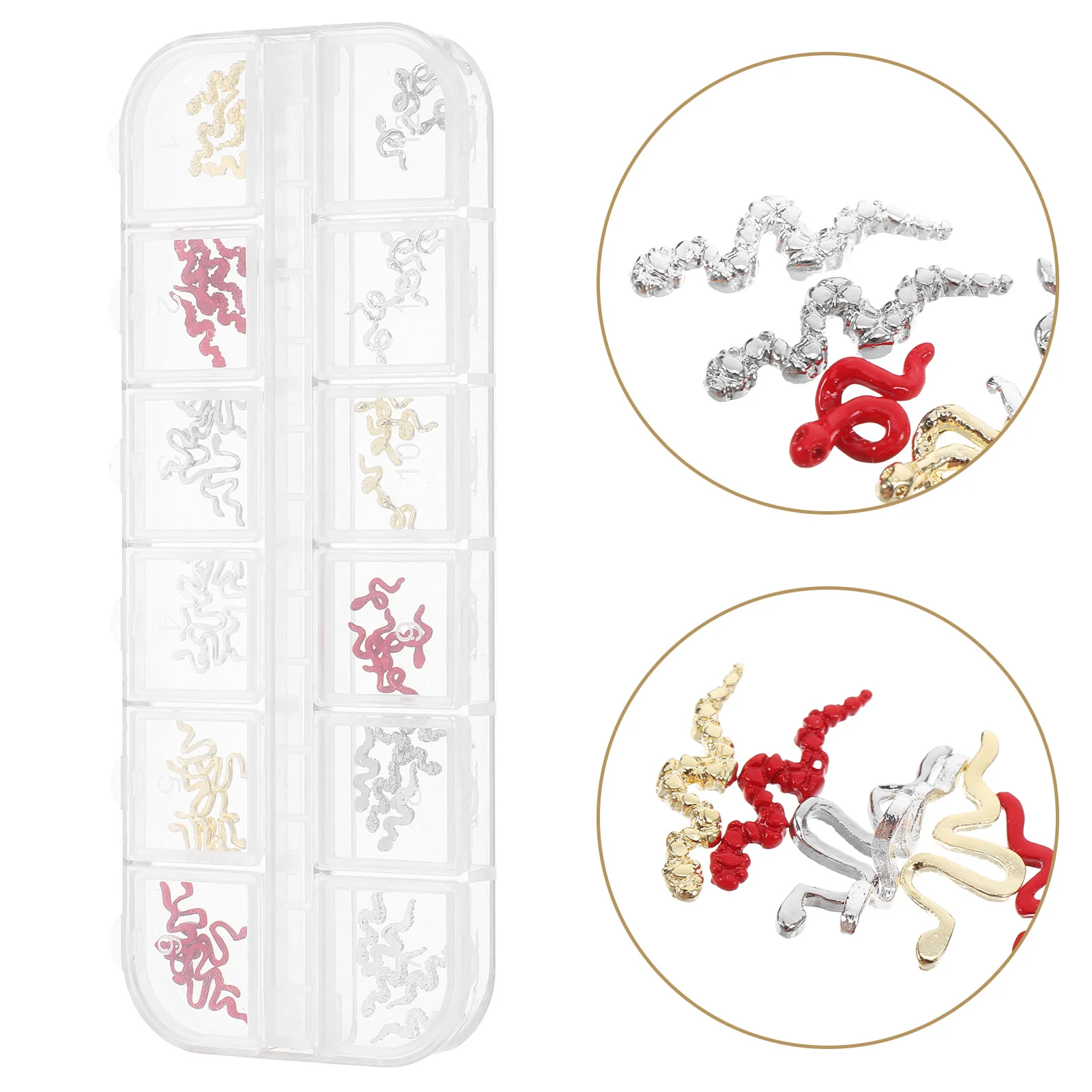 

1 Box Snake Charms Snake Shape Jewelry For Acrylic Nails Diy Art Decorations Manicure Supplies Art Accessories Animal Nail