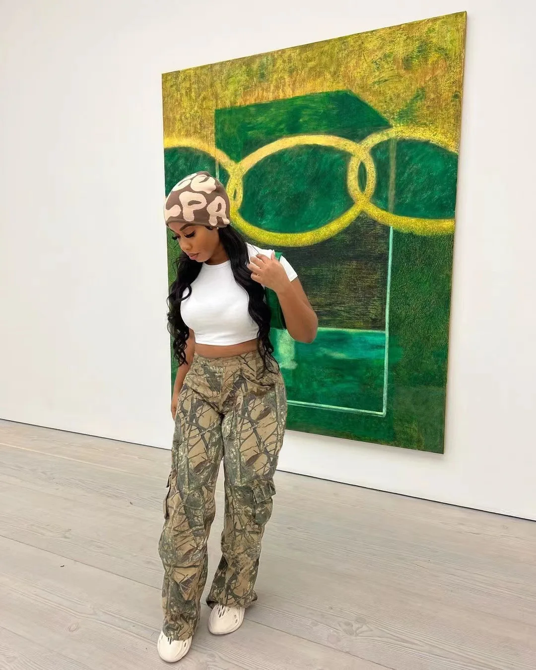 Stylish Women's Printed Cargo Pants 2024 Summer Loose And Comfortable Street Can Wear Casual Ladies Wide Leg Pants