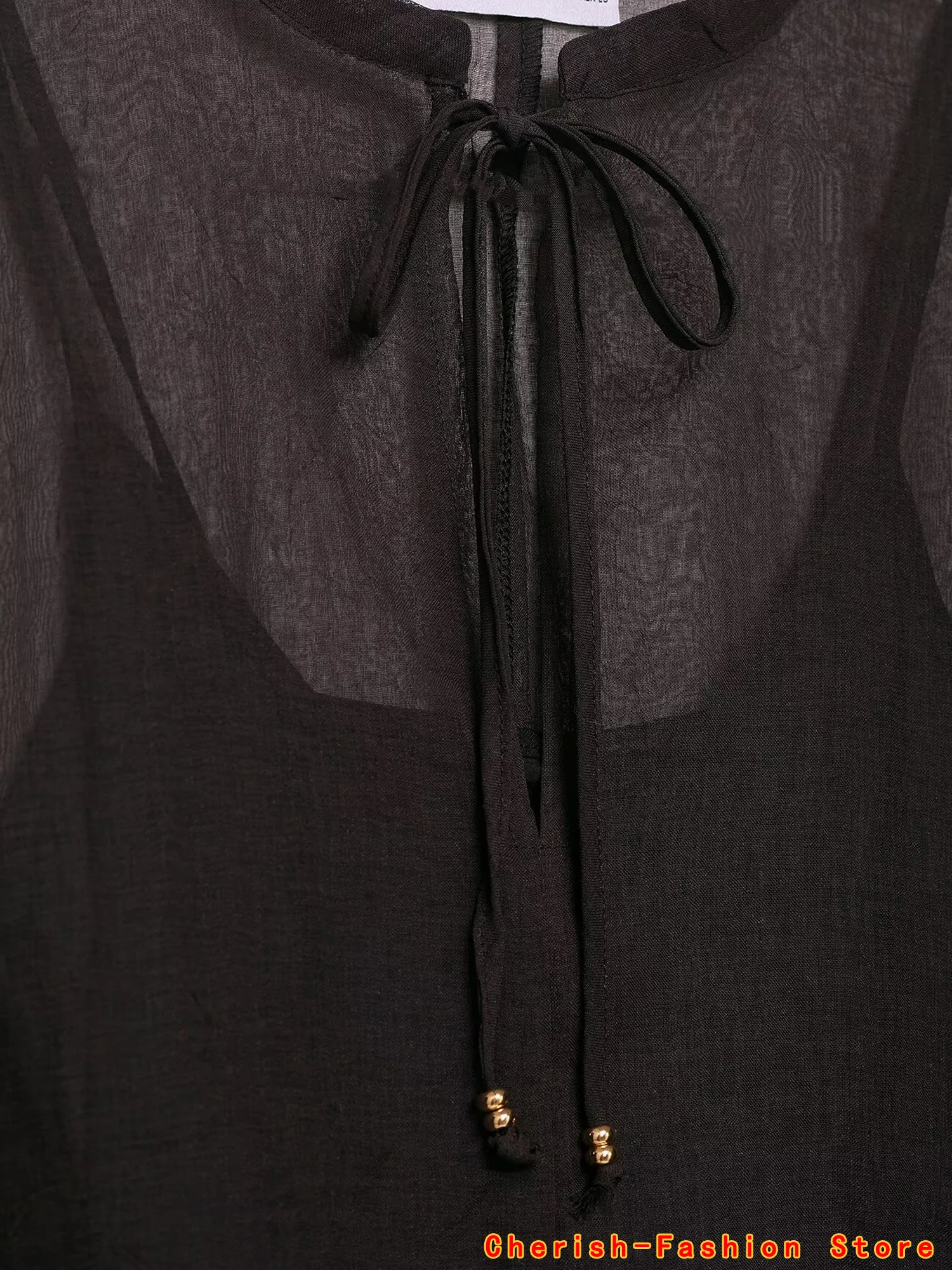 Ruffle Lange Jurken voor Vrouwen Fee Ruches Merk Jurk Vrouwen Lente Semi Sheer Dames Jurken Losse Party Damesjurk