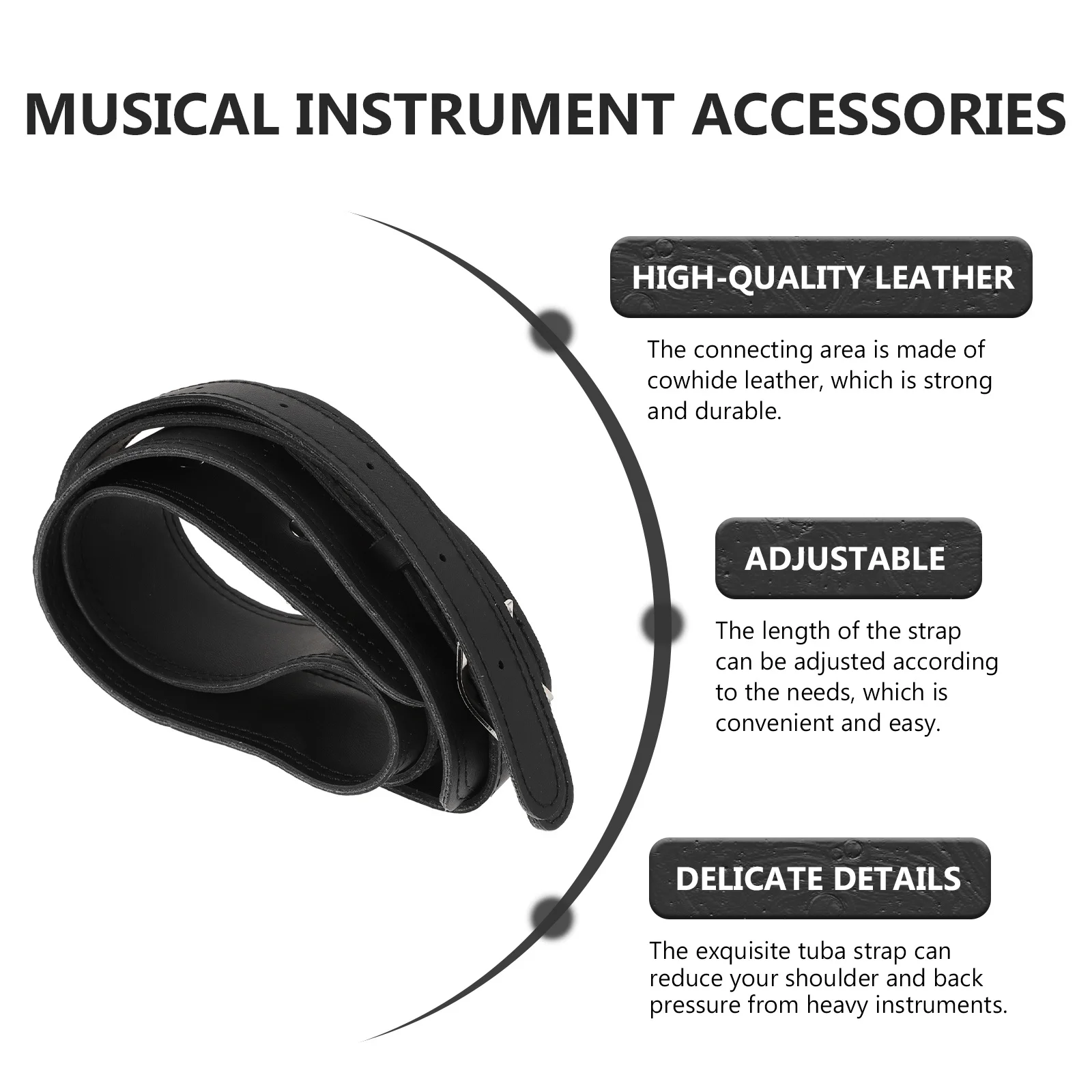 

Tuba Trombone Adjustable Strap Shoulder Harness Reduce Shoulder Pressure Comfortable Instrument Accessory for Players