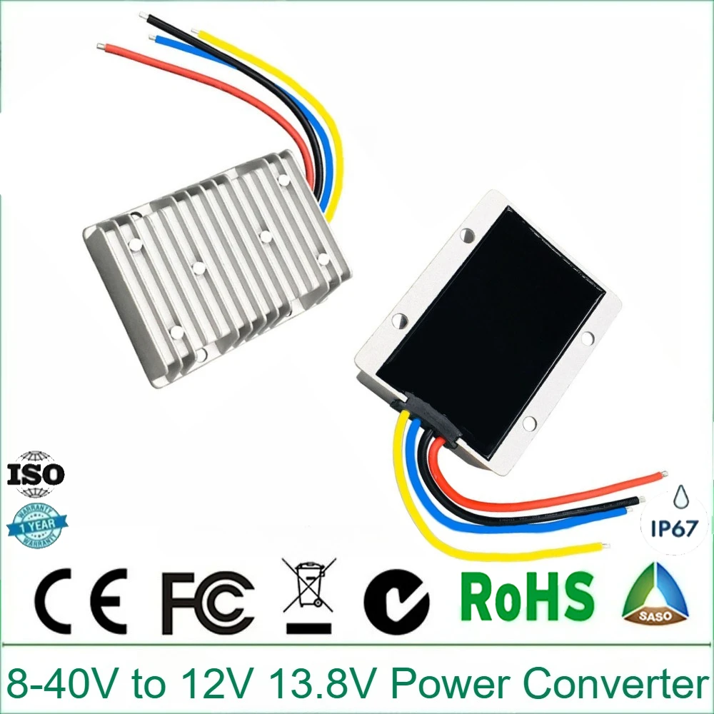

8-40V to 12V 13.8V 3A-25A DC DC Converter Step down Voltage Regulator Automotive Reducer Module Car Power Supply Transformer CE