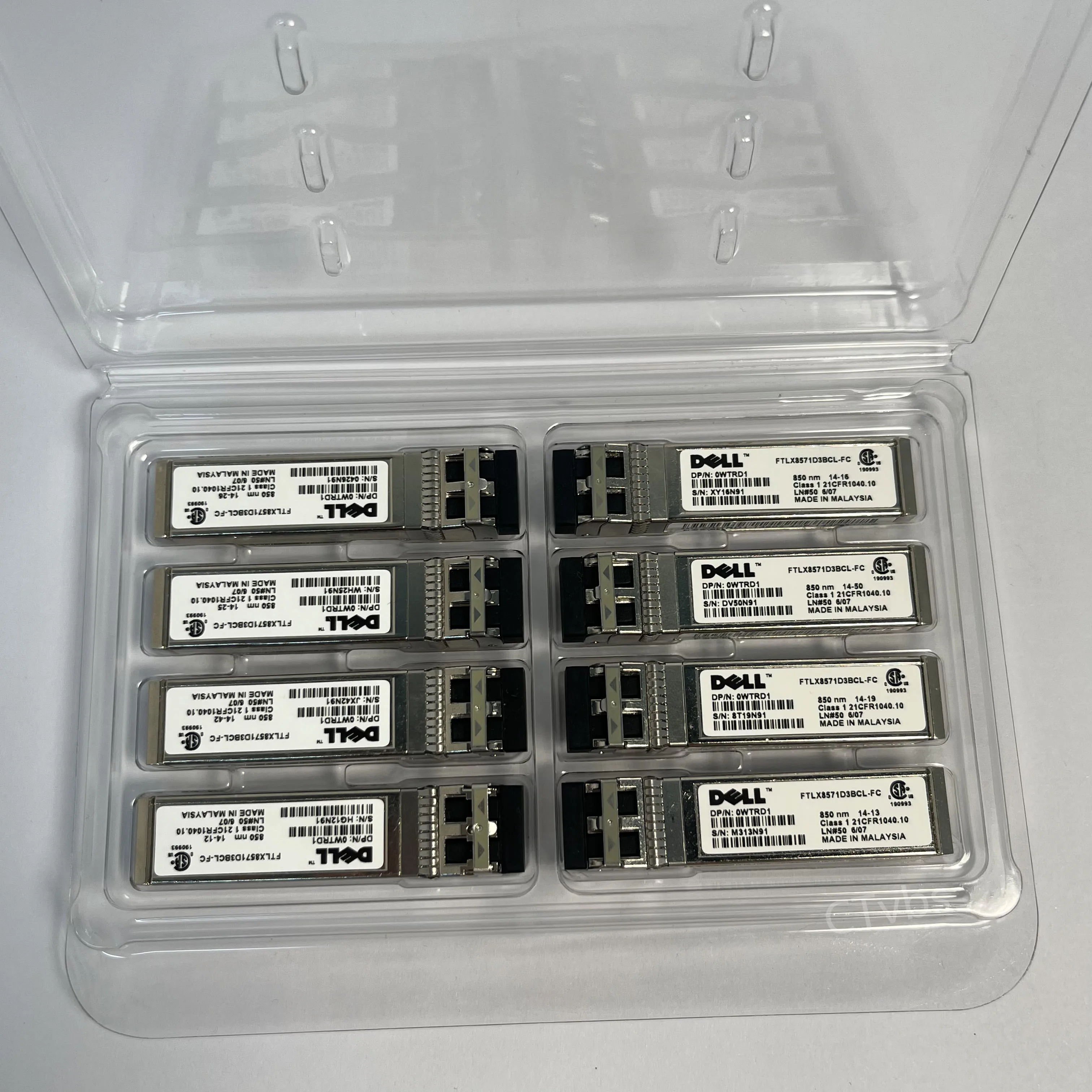 WTRD1 Dell FTLX8571D3BCL-FC 10G SFP + SR 850nm 300m جهاز الإرسال والاستقبال SFP-10G-SR وحدة الألياف البصرية