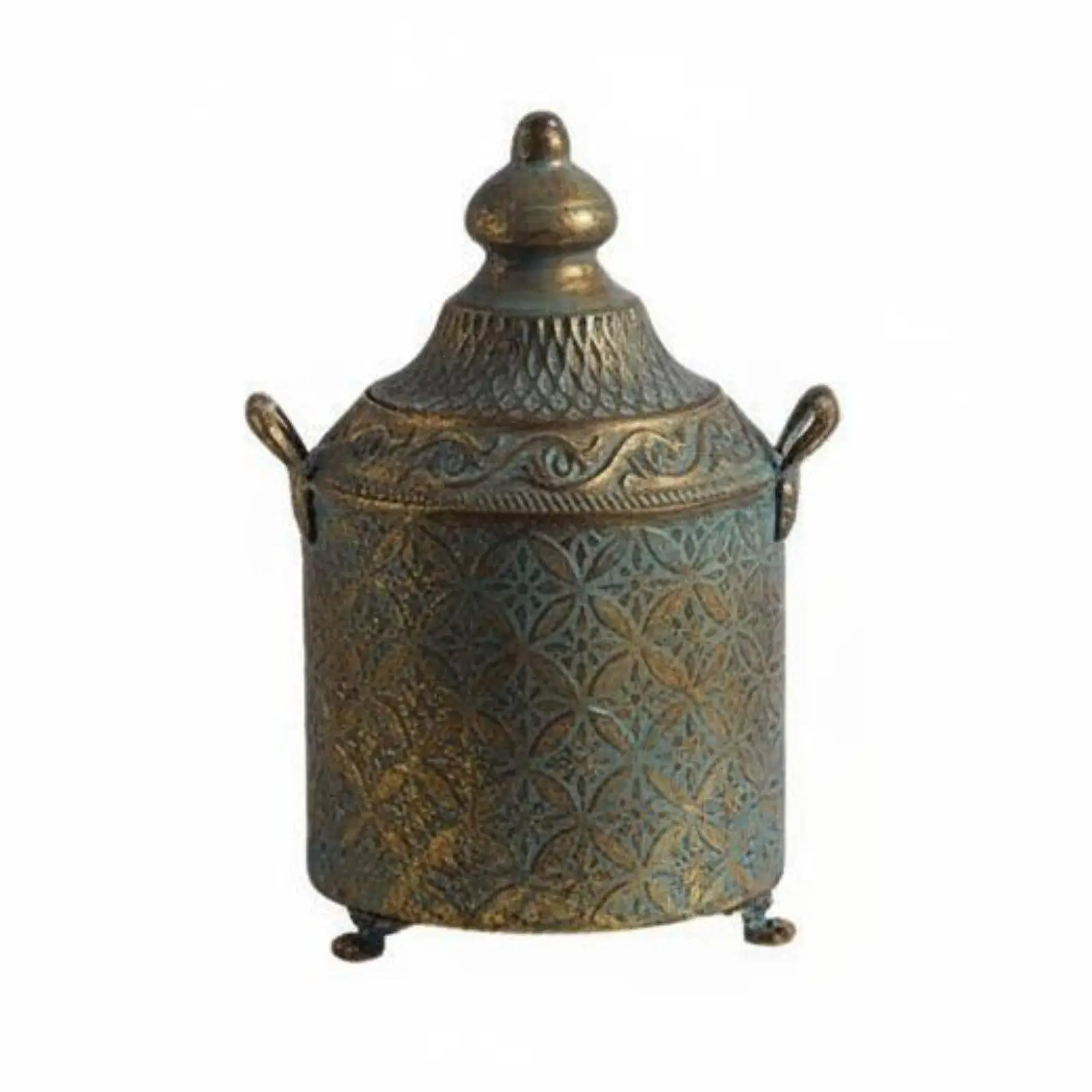 Elegant Iron Vase Retro Metal Planter Holder for Silk Flowers Entryway Table Vintage Home Accent
