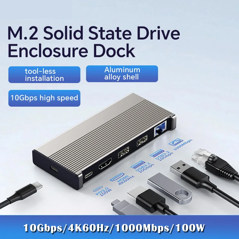 

Внешний корпус-хаб для накопителей USB 3.2 Gen 2 M.2 с поддержкой NVMe и SATA (двойной протокол) для смартфонов и планшетов